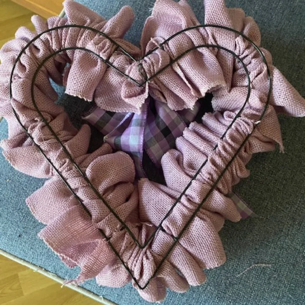 Valentine's Day Lilac Plaid Wreath